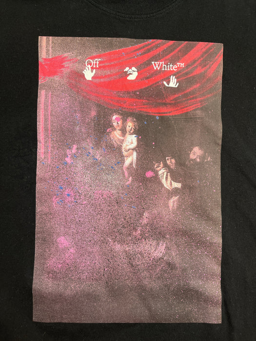 Off-White Spray Caravaggio Tee Black/Pink (USED) | Vitnage Clothing Store Canada