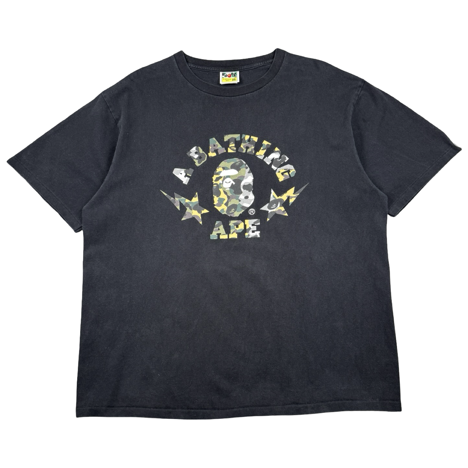 BAPE 1st Camo Crazy Sta College Tee Black