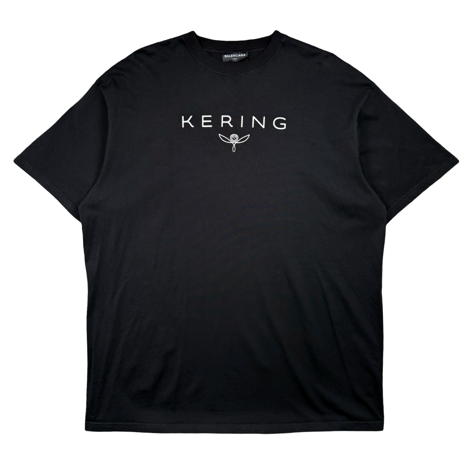 Balenciaga Kering Print Cotton Tee Black