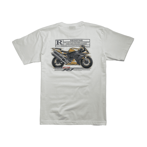 Vintage Yamaha YZR R1 Gold Tee White | Vintage Clothing Store Canada