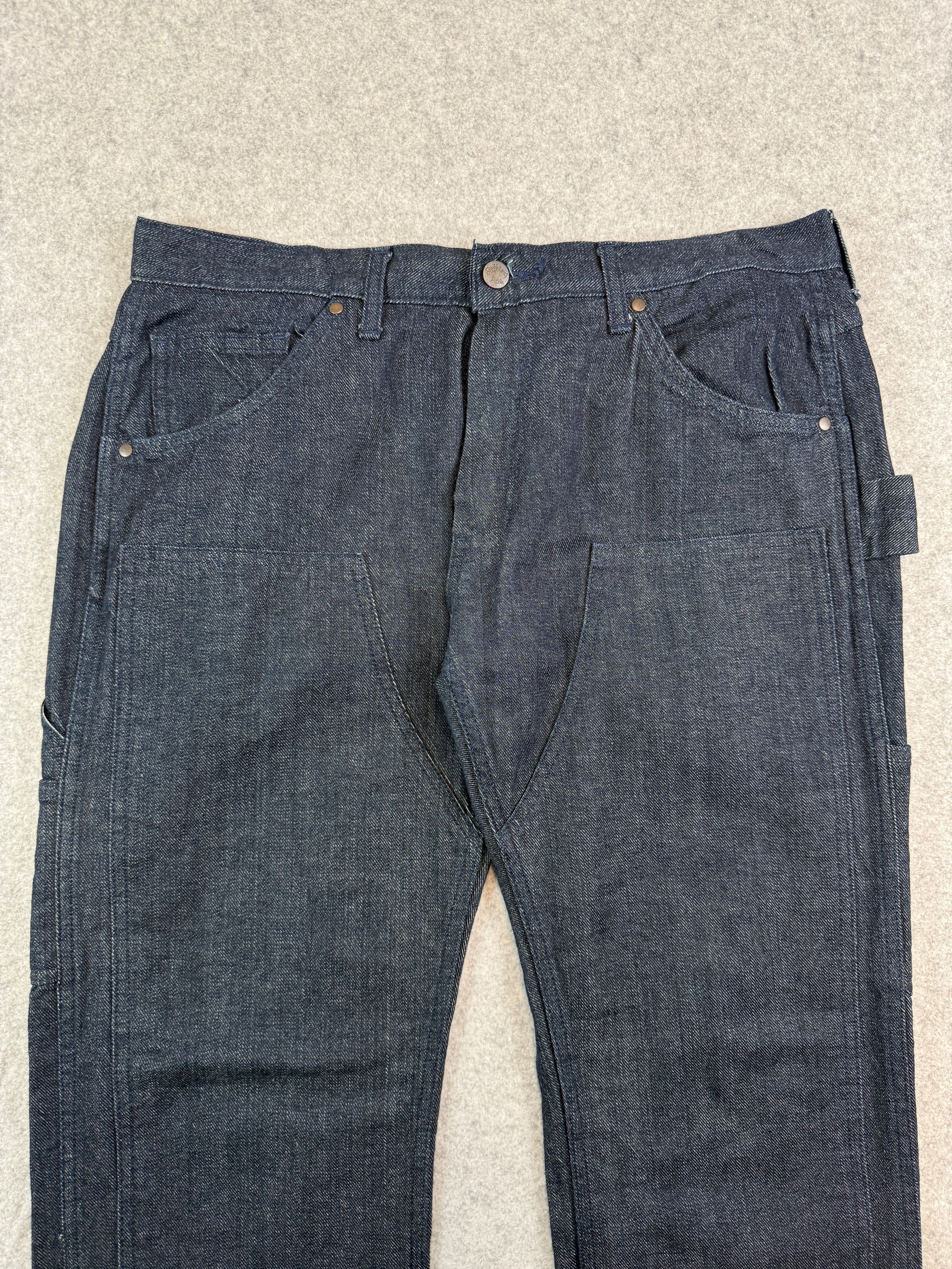 BAPE Embroidered Spell Out Double Knee Denim Jeans (USED)