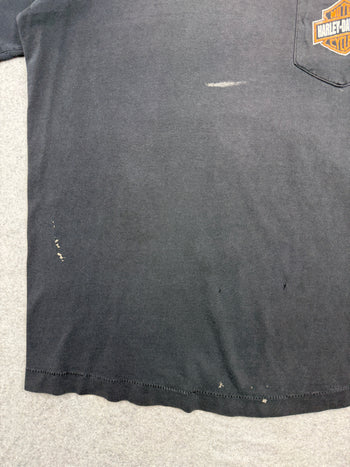 Vintage Harley Davidson Lancaster Spaceship Tee Black