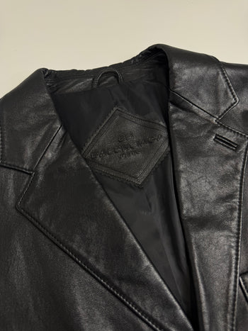 Vintage 90s Balenciaga Paris Blazer Leather Jacket Black