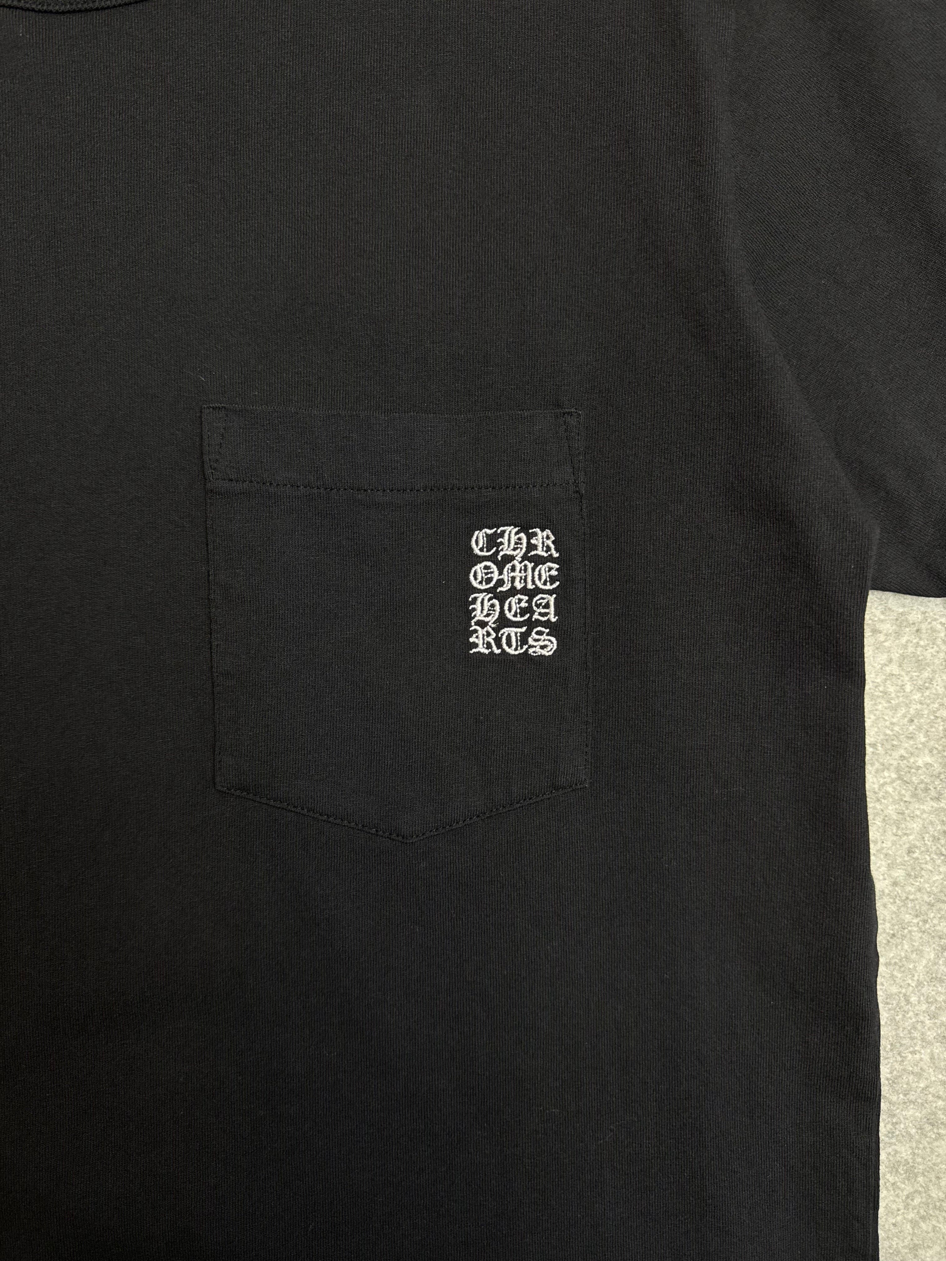 Chrome Hearts Embroidered Vertical Logo Pocket Tee Black