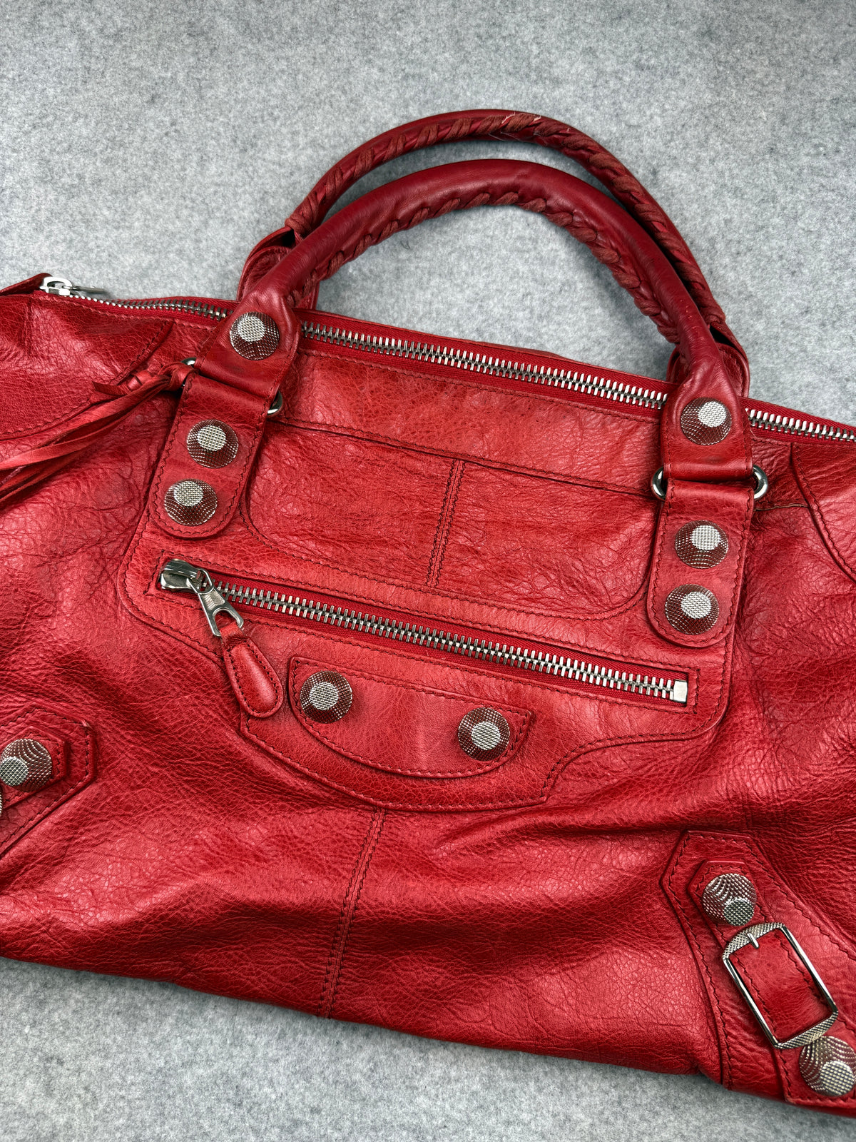Balenciaga Motocross City Giant Handbag Red
