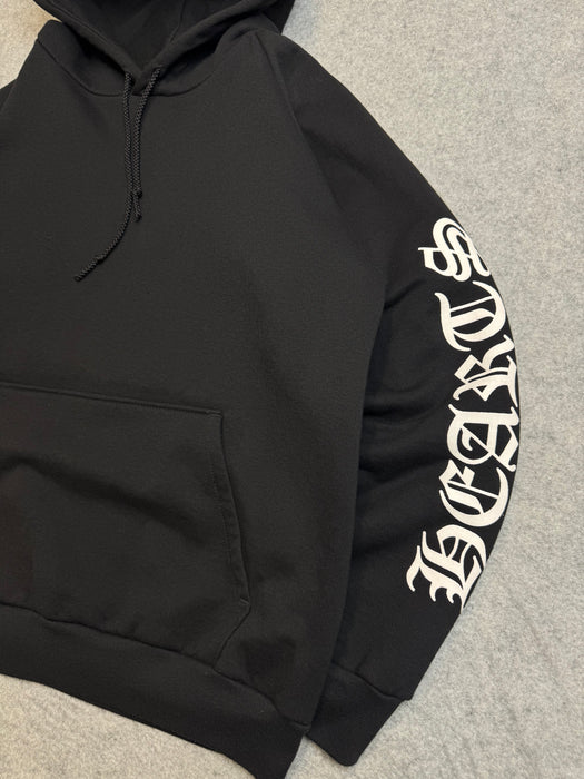Vintage Chrome Hearts Horseshoe Thermal Hoodie Black | Vitnage Clothing Store Canada