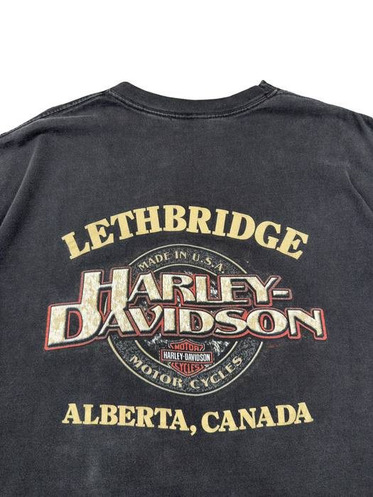 Vintage Harley Davidson Big Lightning Emblem Tee Black | Vitnage Clothing Store Canada