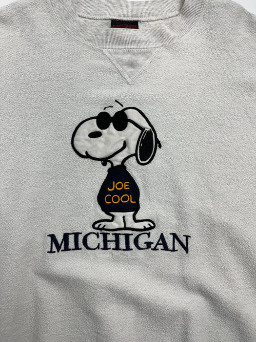 (XL) Vintage Joe Cool Michigan Sweatshirt White | Vitnage Clothing Store Canada