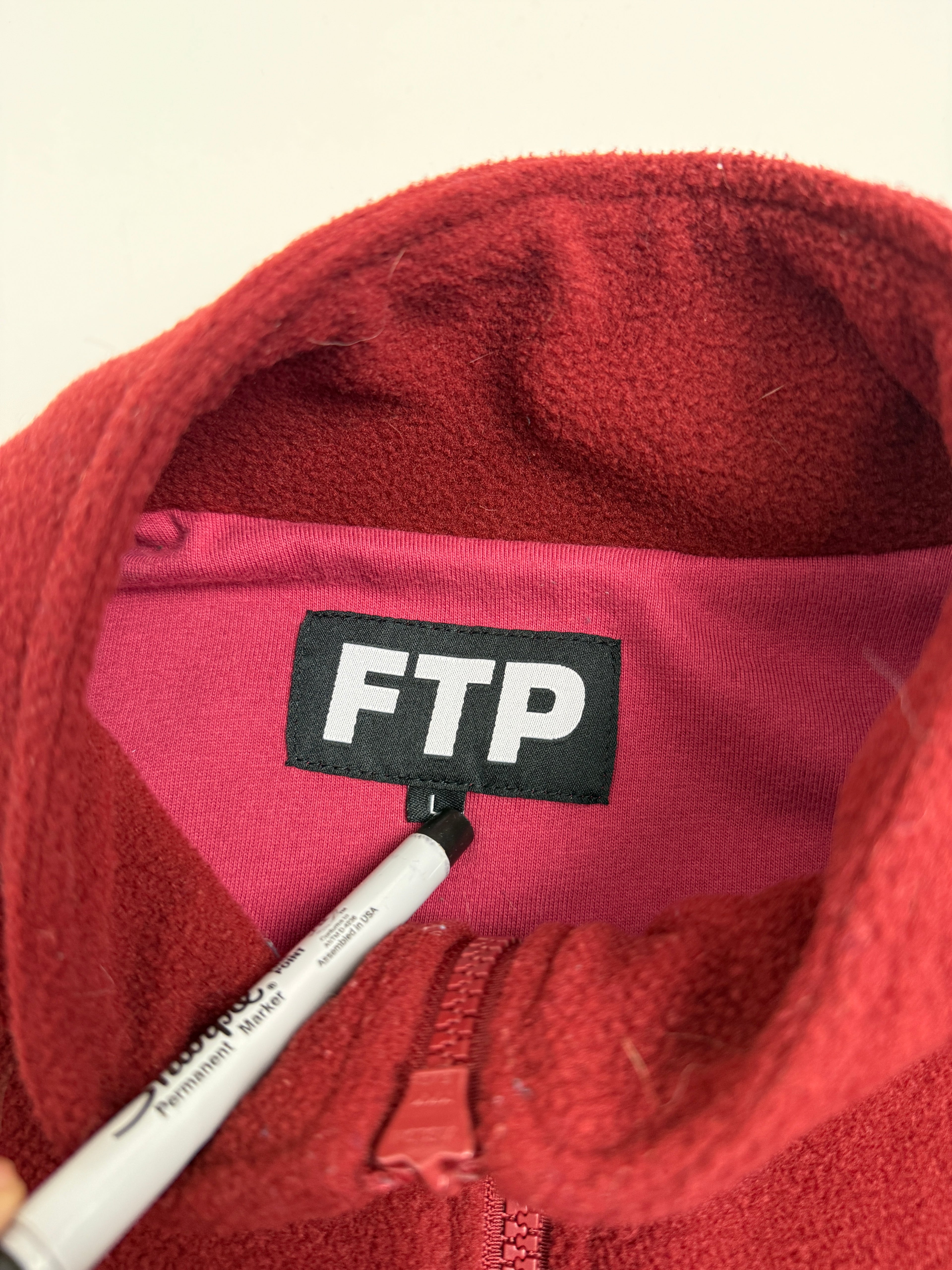 FTP Sherpa Half Zip Jacket Red (USED)