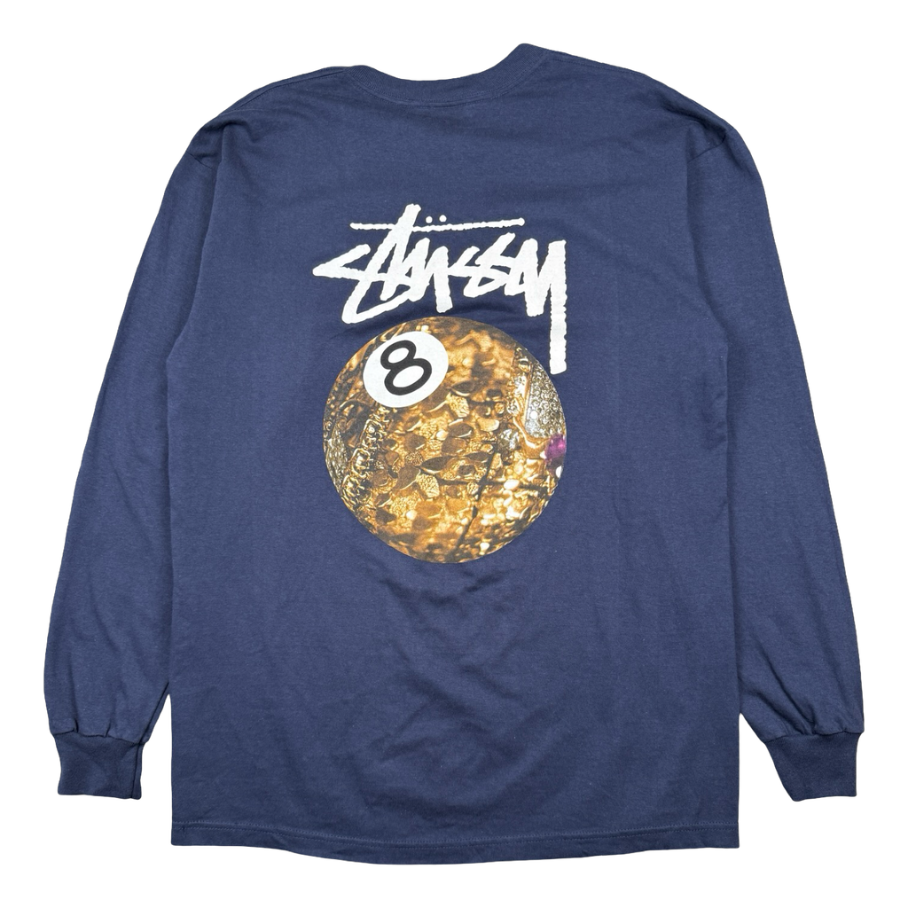 Vintage Stussy Golden 8 Ball L/S Tee Navy