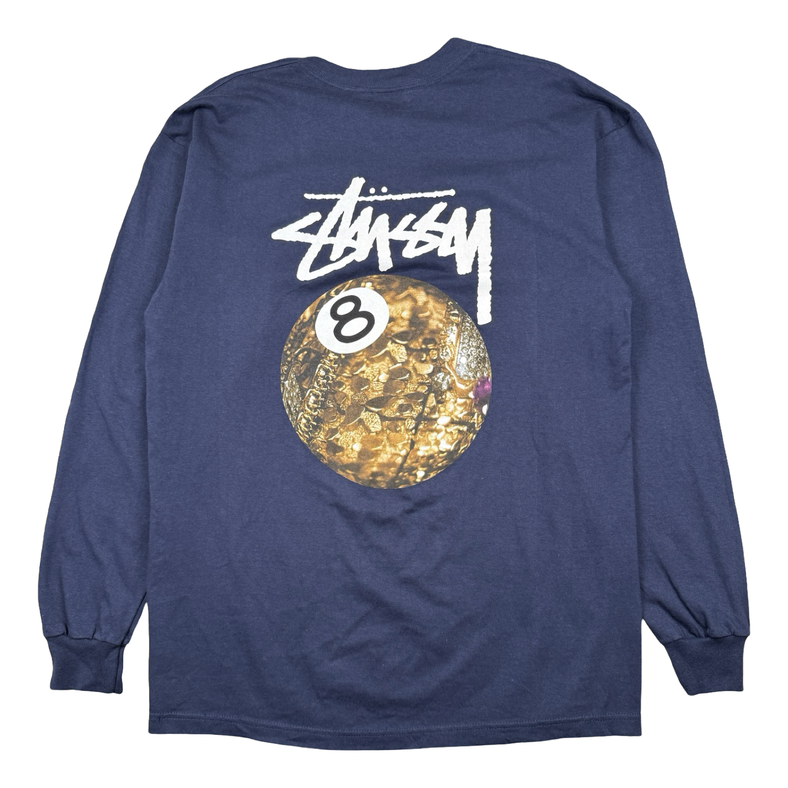 Vintage Stussy Golden 8 Ball L/S Tee Navy