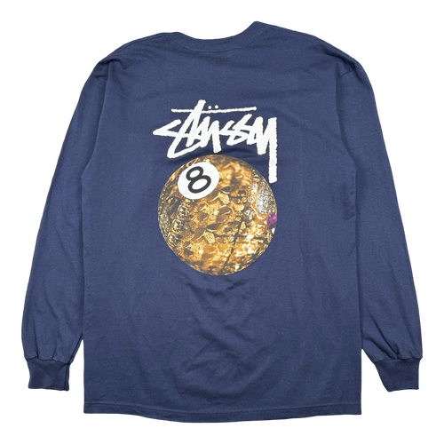 Vintage Stussy Golden 8 Ball L/S Tee Navy | Vintage Clothing Store Canada