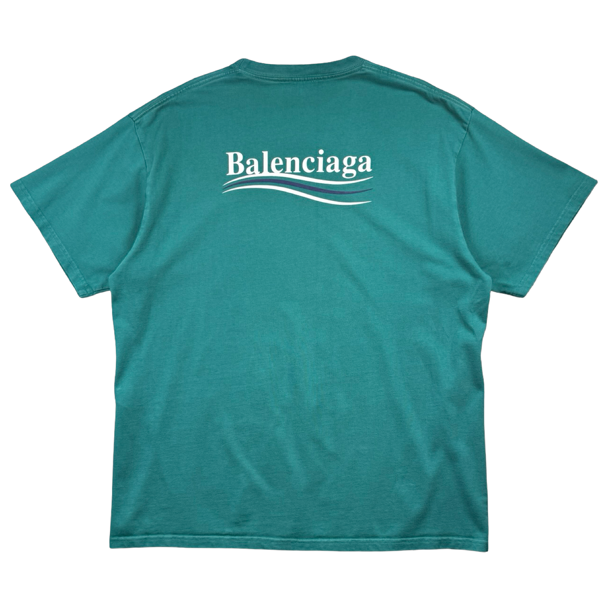 Balenciaga Political Campaign Tee Teal (USED)