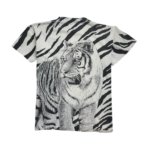 Vintage 90s Tiger AOP Tee White | Vintage Clothing Store Canada