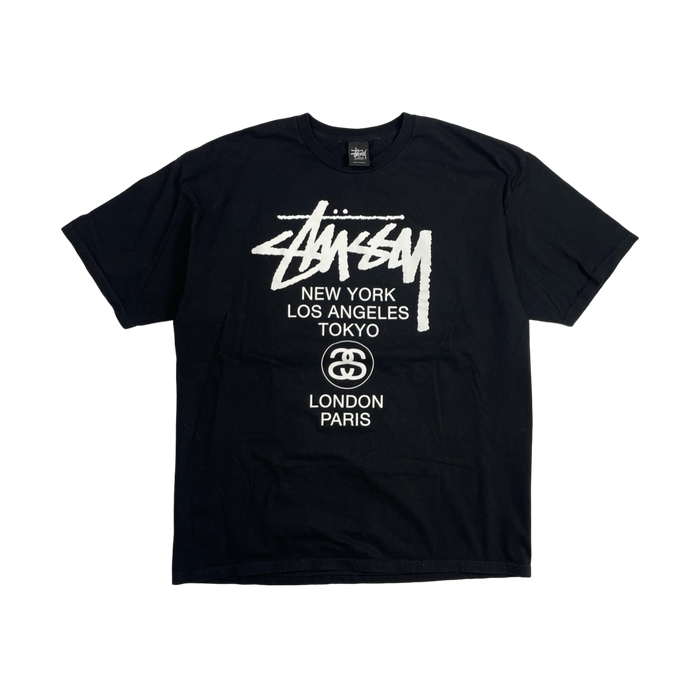 Stussy World Tour Tee Black (USED) | Vitnage Clothing Store Canada