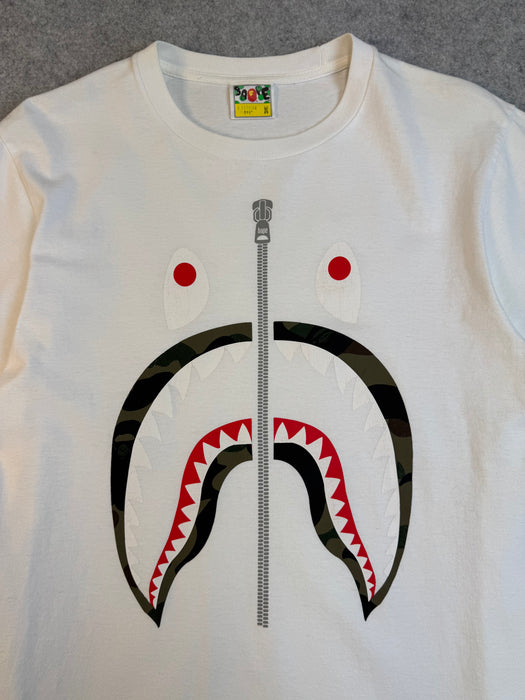BAPE 1st Camo Shark Tee White (USED) | Vitnage Clothing Store Canada
