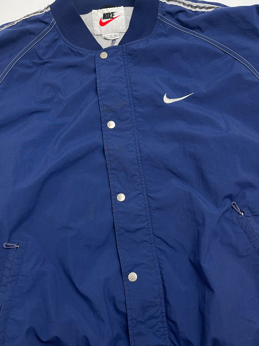 (XL) Vintage 90s Nike Button-Up Track Jacket Navy | Vitnage Clothing Store Canada