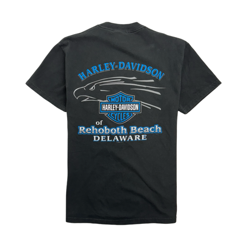 Vintage '01 Rehoboth Beach Harley Davidson Tee Black | Vintage Clothing Store Canada