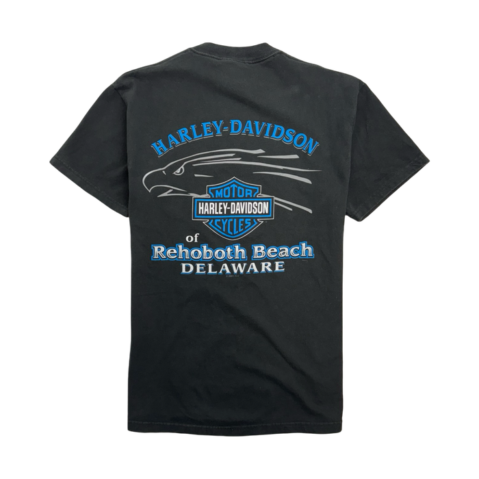 Vintage '01 Rehoboth Beach Harley Davidson Tee Black | Vitnage Clothing Store Canada