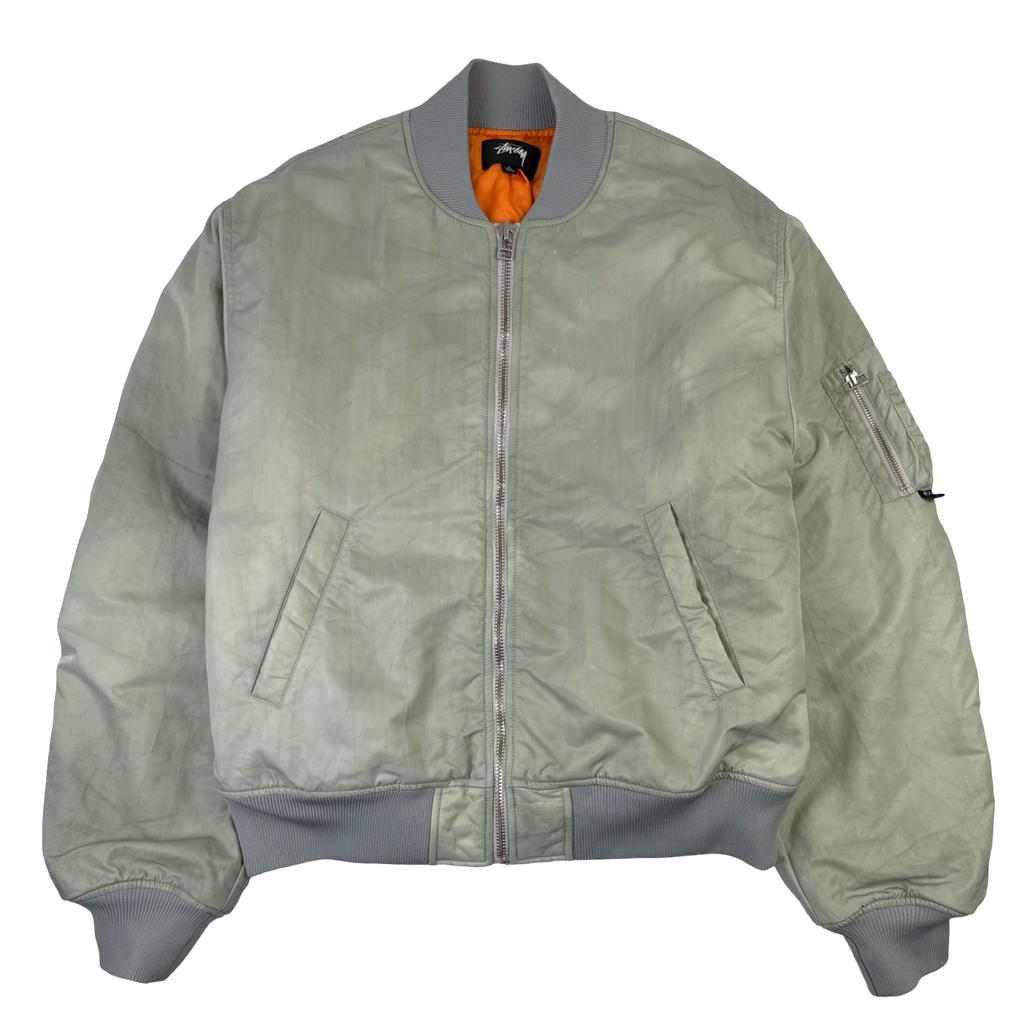 Stussy Dyed Nylon Bomber Jacket Stone (USED)