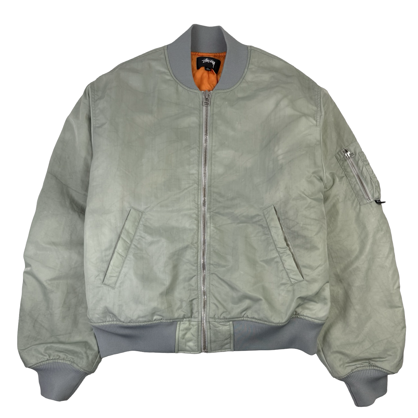 Stussy Dyed Nylon Bomber Jacket Stone (USED)