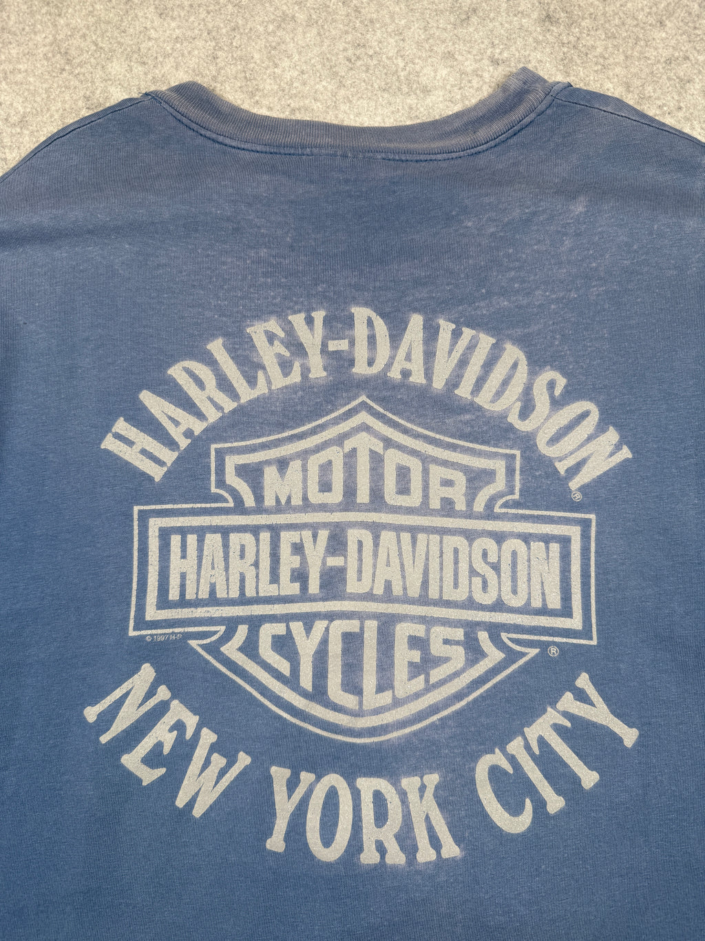 Vintage Harley Davidson Iron Horses Tee Blue