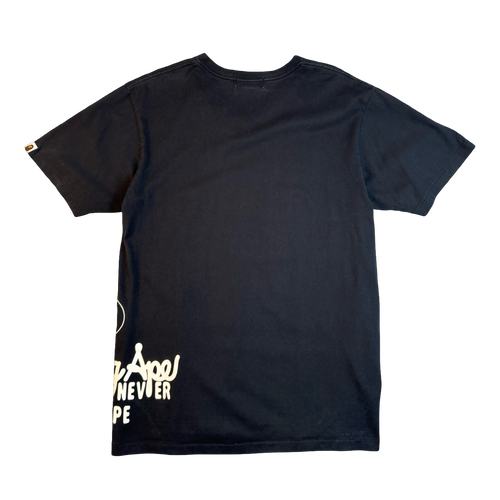 BAPE Rope Side Logo V Neck Tee Black (USED) | Vintage Clothing Store Canada
