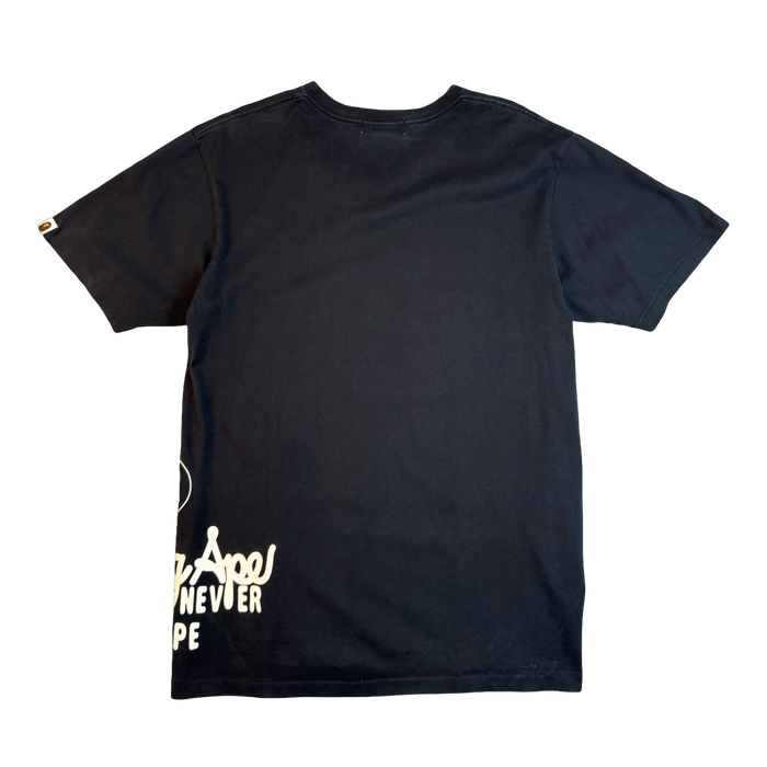 BAPE Rope Side Logo V Neck Tee Black (USED) | Vitnage Clothing Store Canada