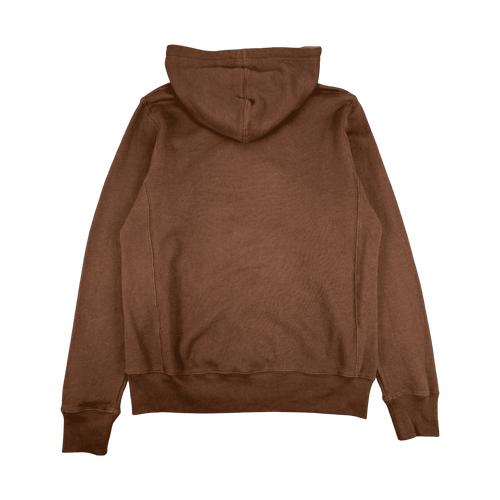 Stussy Brown Orange Logo Zip Up Hoodie (USED) | Vintage Clothing Store Canada