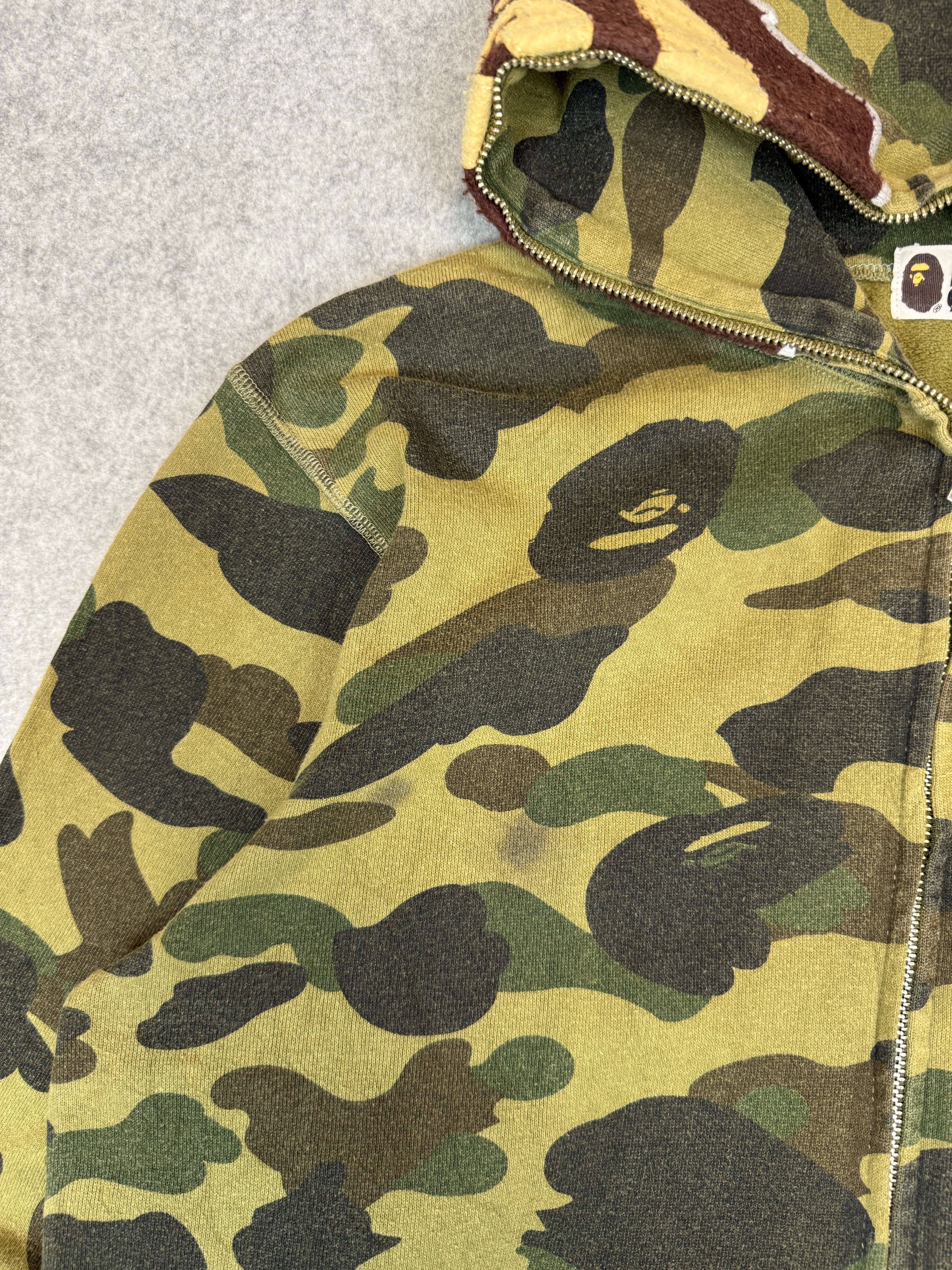 BAPE Ape Head Full Zip Hoodie Camo Green (USED)