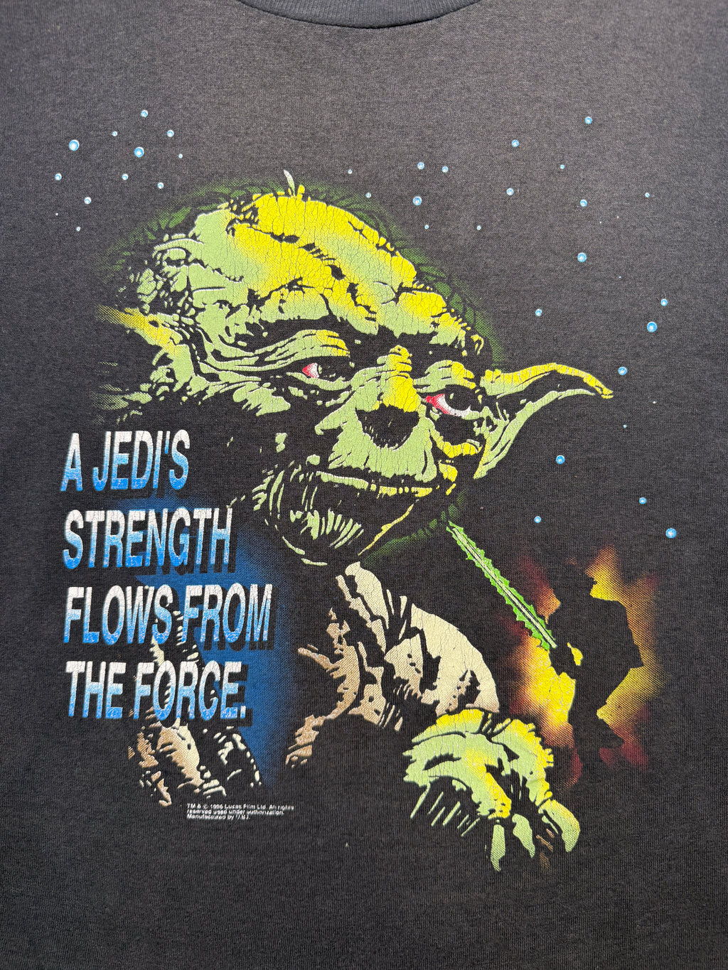 VIntage 90's Star Wars Yoda Quote Tee Black