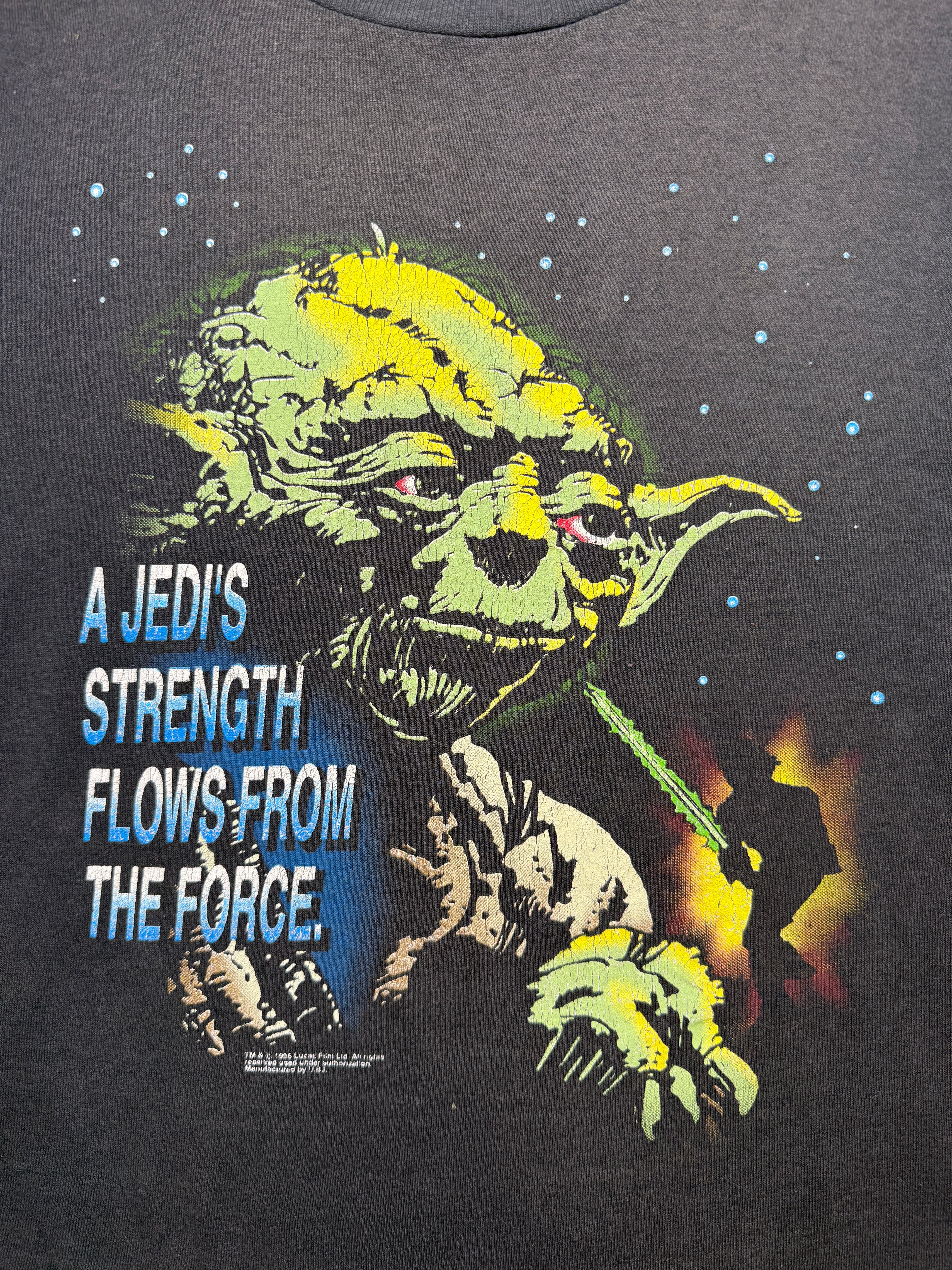VIntage 90's Star Wars Yoda Quote Tee Black