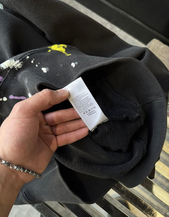 Gallery dept x Lanvin Black paint splattered hoodie | Vitnage Clothing Store Canada