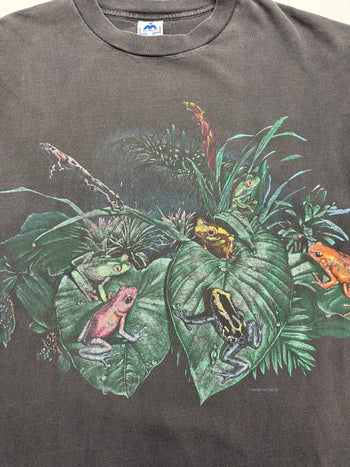 (L) Vintage 90s Nature Frog Tee Faded Black