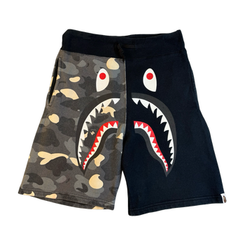 BAPE City Camo Split Shark Sweatshorts Black/Camo (USED)