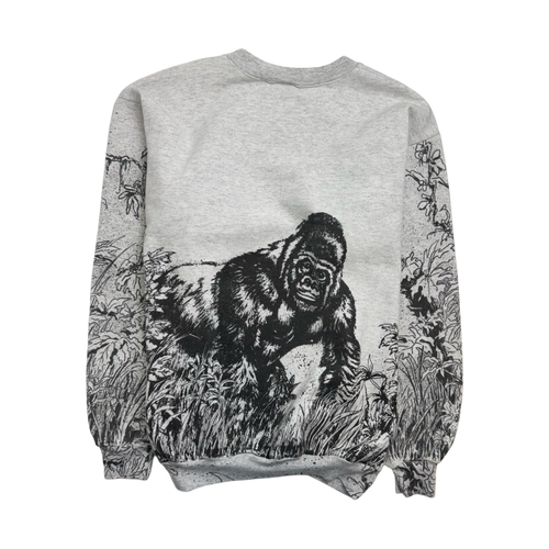 Vintage 90s Nature Gorilla Sweatshirt White | Vintage Clothing Store Canada