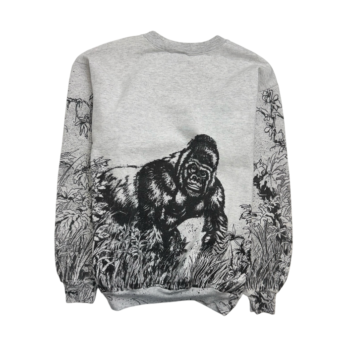 Vintage 90s Nature Gorilla Sweatshirt White | Vitnage Clothing Store Canada