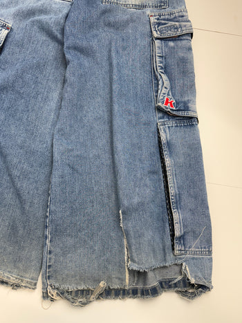 Kik Wear Wide Baggy Cargo Denim Pants