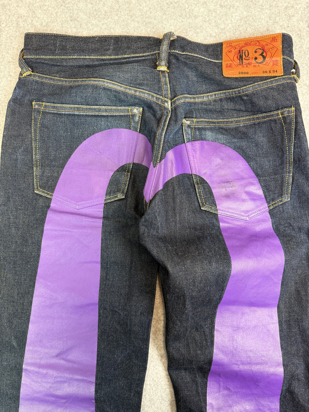 Evisu Lot 2000 No. 3 Purple Daicock Denim Pants
