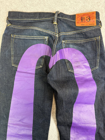 Evisu Lot 2000 No. 3 Purple Daicock Denim Pants