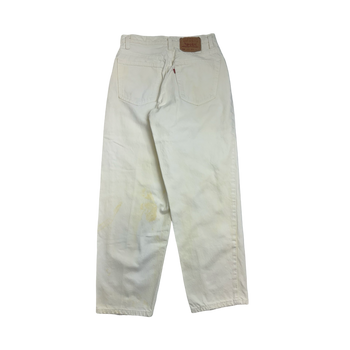 (30) Vintage Levis 535 Denim Pants White