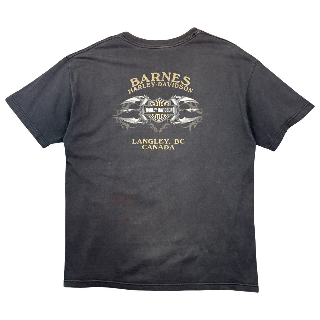 Vintage Harley Davidson Barnes Flame Tee Black