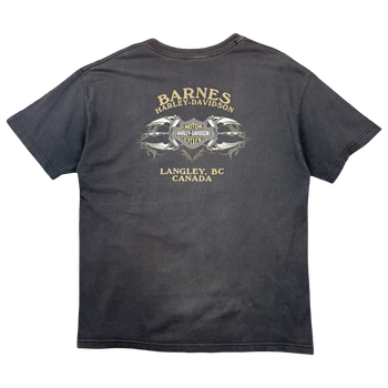 Vintage Harley Davidson Barnes Flame Tee Black