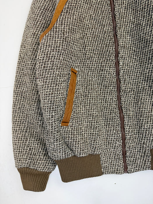 Vintage Tweed Wool Knit Bomber Jacket | Vitnage Clothing Store Canada