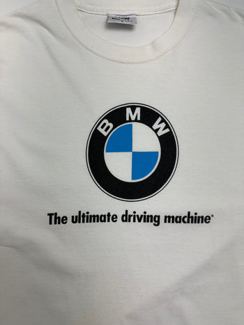 (L) Vintage BMW The Driving Machine Tee White