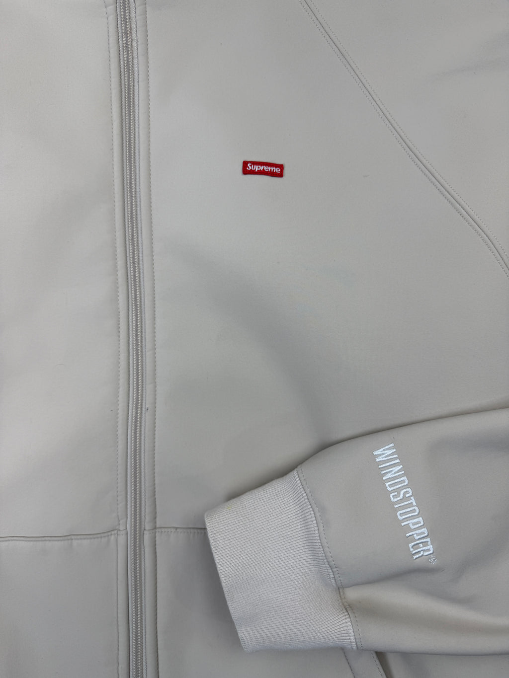 Supreme Windstopper Zip Up Hooded Sweatshirt Cream (USED)