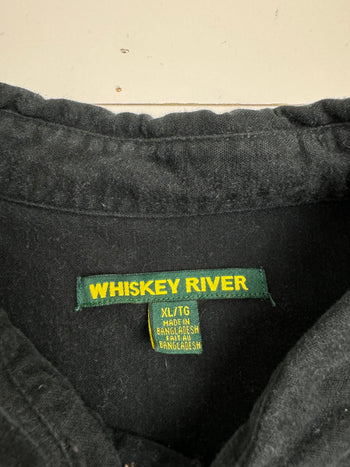 (XL) Vintage Whiskey River Button Up Black