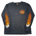 Vintage Harley Davidson Flame Dice Sleeve L/S Tee Black