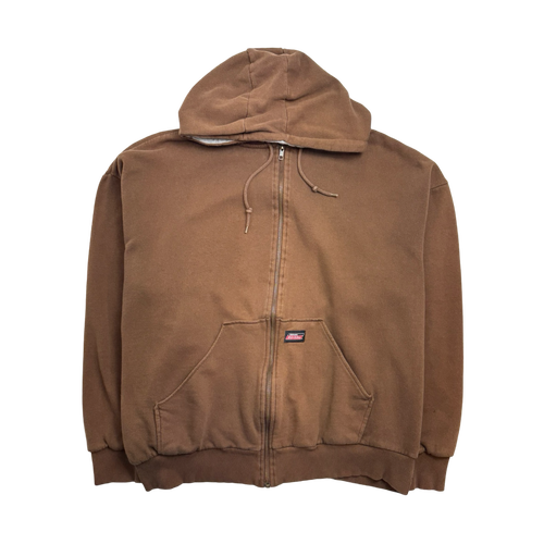 (XL) Vintage Dickies Thermal ZIp-UP Hoodie Brown | Vintage Clothing Store Canada