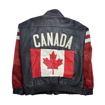 Vintage Canada Flag Leather Jacket